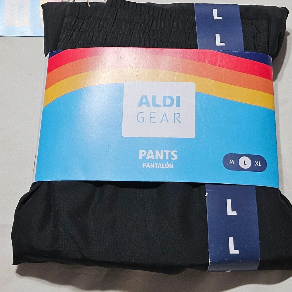 Aldi Gear Track Pants Mens Size L Black White Tear Away Press Button Retro Sport